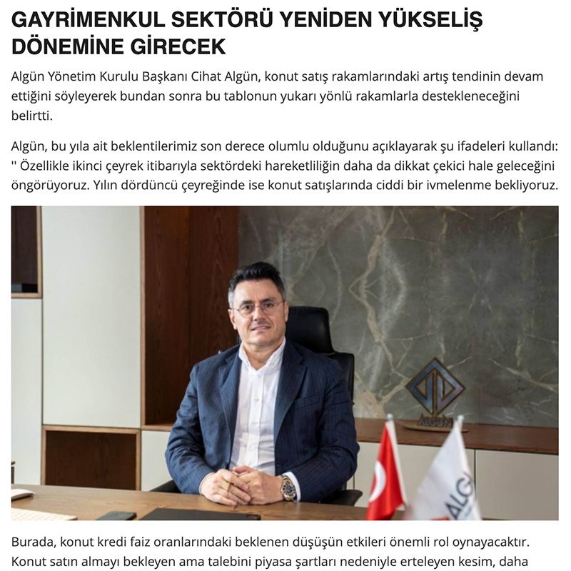 Gayrimenkul Sektörü Yeniden Yükseliş Dönemine Girecek