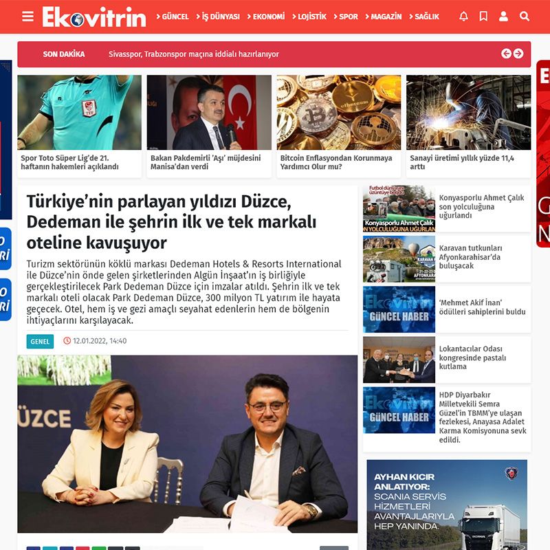Türkiye’nin parlayan yıldızı Düzce, Dedeman ile şehrin ilk ve tek markalı oteline kavuşuyor 