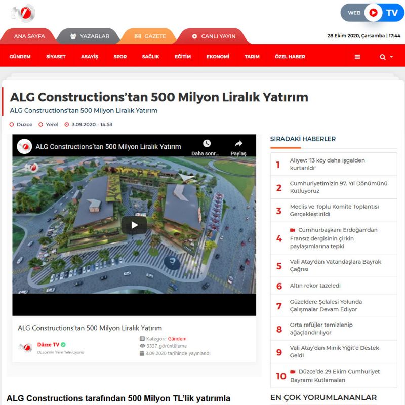 ALG Constructions’tan 500 Milyon Liralık Yatırım