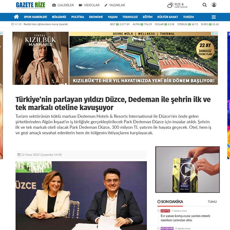 Türkiye’nin parlayan yıldızı Düzce, Dedeman ile şehrin ilk ve tek markalı oteline kavuşuyor