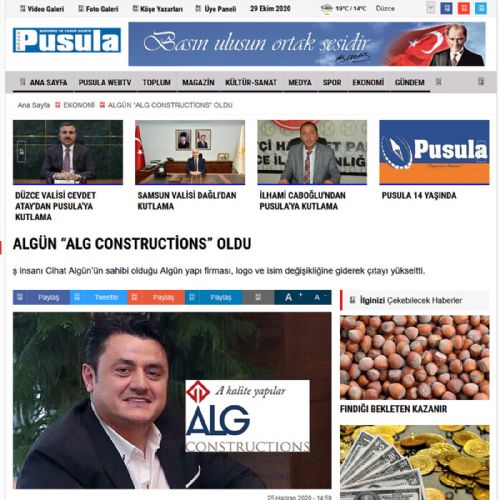 ALGÜN “ALG CONSTRUCTİONS” OLDU
