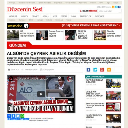 ALGÜN’DE ÇEYREK ASIRLIK DEĞİŞİM