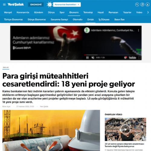 PARA GİRİŞİ MÜTEAHHİTLERİ CESARETLENDİRDİ: 18 YENİ PROJE GELİYOR