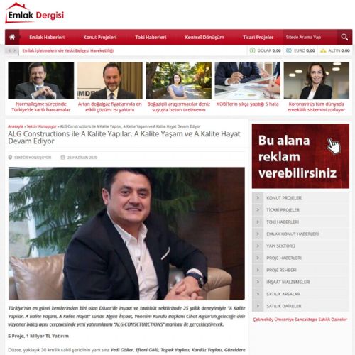 ALG Constructions ile A Kalite Yapılar, A Kalite Yaşam ve A Kalite Hayat Devam Ediyor