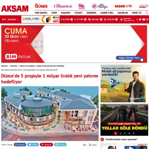 Düzce’de 5 projeyle 1 milyar liralık yeni yatırım hedefliyor