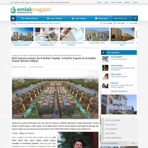 ALG Constructions ile A Kalite Yapılar, A Kalite Yaşam ve A Kalite Hayat Devam Ediyor
