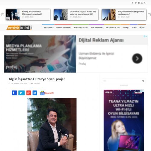 Algün İnşaat’tan Düzce’ye 5 yeni proje!