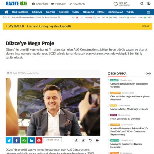 Düzce’ye Mega Proje