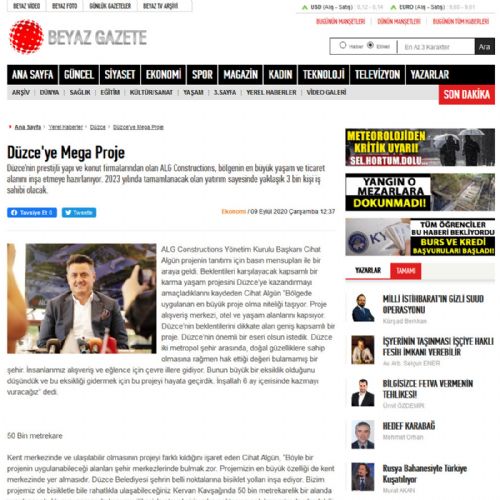 Düzce’ye Mega Proje