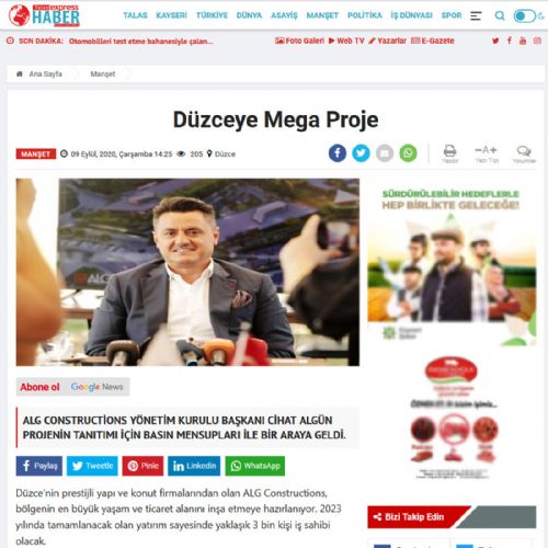 Düzceye Mega Proje