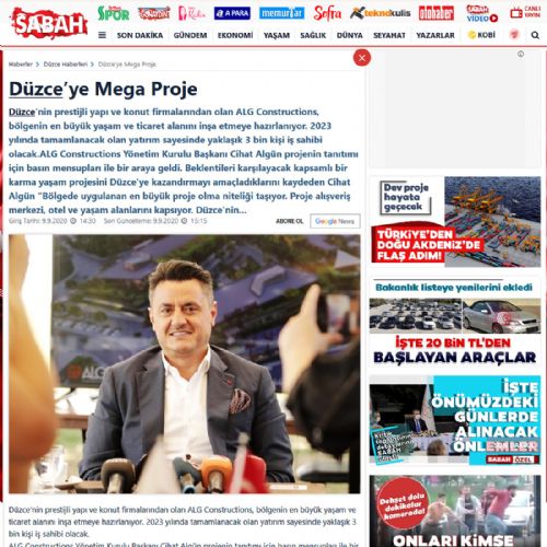 Düzce’ye Mega Proje