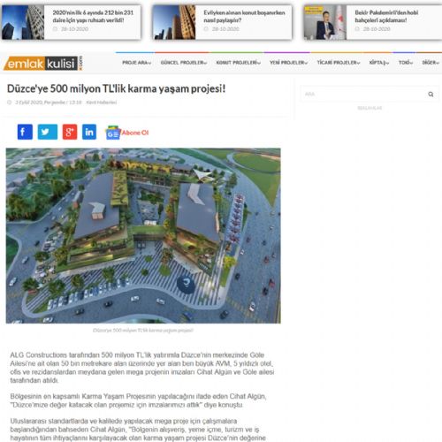 Düzce’ye 500 milyon TL’lik karma yaşam projesi!