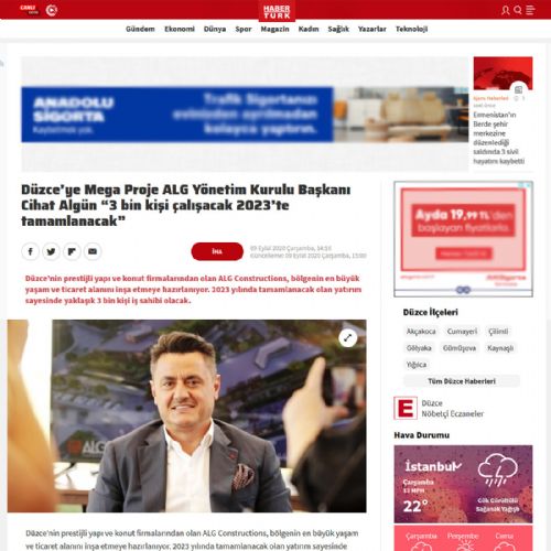 Düzce’ye Mega Proje “3 bin kişi çalışacak 2023’te tamamlanacak”