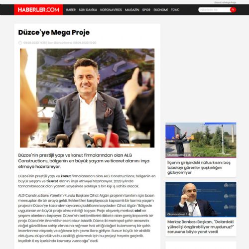Düzce’ye Mega Proje