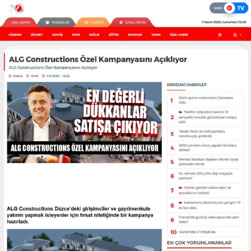 ALG Constructions Özel Kampanyasını Açıklıyor