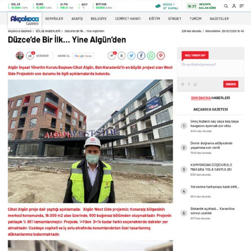 Düzce’de Bir İlk… Yine Algün’den