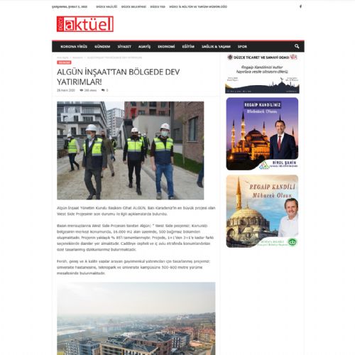 ALGÜN İNŞAAT’TAN BÖLGEDE DEV YATIRIMLAR!