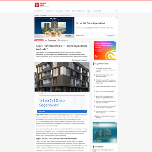 Algün Parima satılık 3 + 1 daire fiyatları ne kadardır?