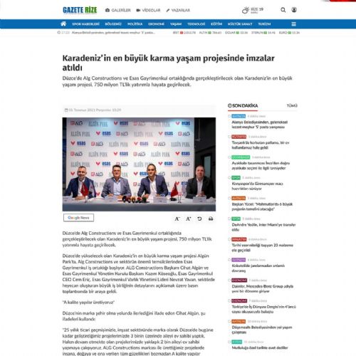 Karadeniz’in en büyük karma yaşam projesinde imzalar atıldı