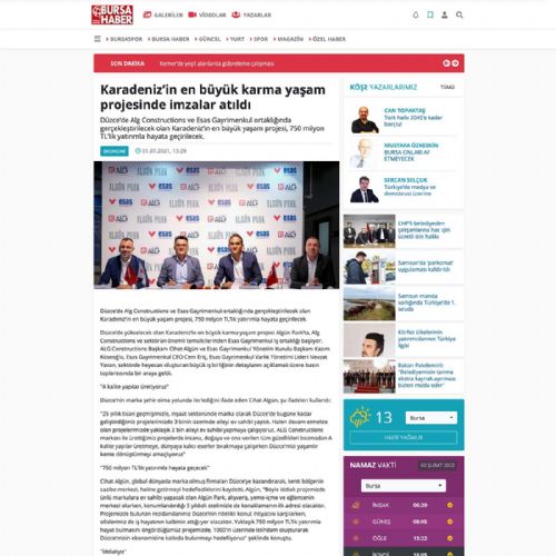 Karadeniz’in en büyük karma yaşam projesinde imzalar atıldı