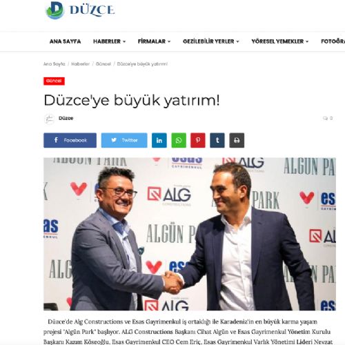 DÜZCE’YE BÜYÜK YATIRIM!