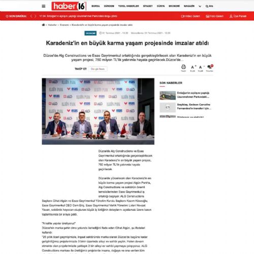 Karadeniz’in en büyük karma yaşam projesinde imzalar atıldı