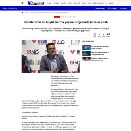 Karadeniz’in en büyük karma yaşam projesinde imzalar atıldı