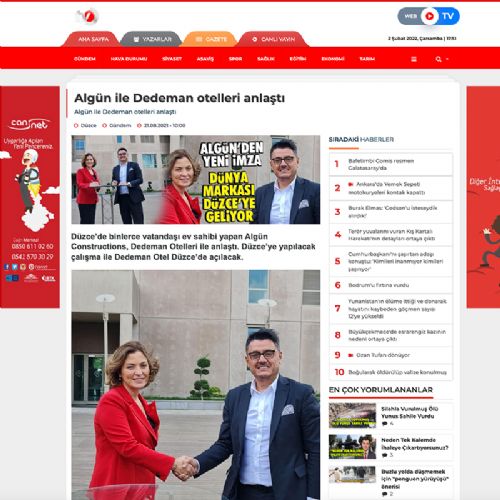 Algün ile Dedeman otelleri anlaştı