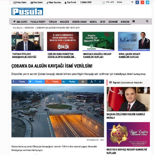 ÇOBAN’A DA ALGÜN KAVŞAĞI İSMİ VERİLSİN!