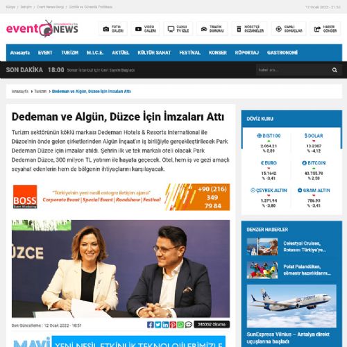 Dedeman ve Algün, Düzce İçin İmzaları Attı