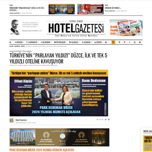 Türkiye’nin “parlayan yıldızı” Düzce, ilk ve tek 5 yıldızlı oteline kavuşuyor