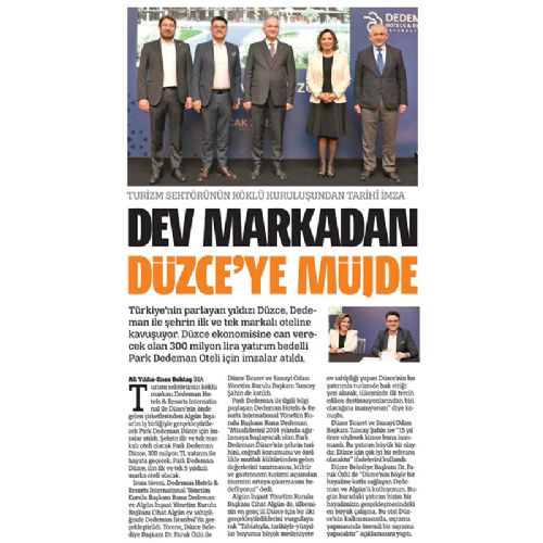 DEV MARKADAN DÜZCE’YE MÜJDE