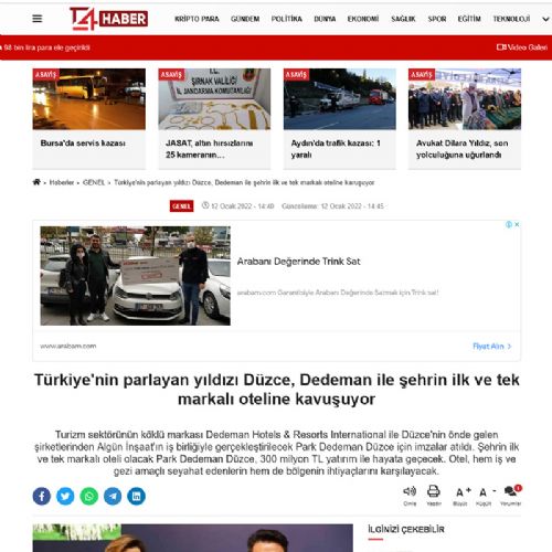 Türkiye’nin parlayan yıldızı Düzce, Dedeman ile şehrin ilk ve tek markalı oteline kavuşuyor