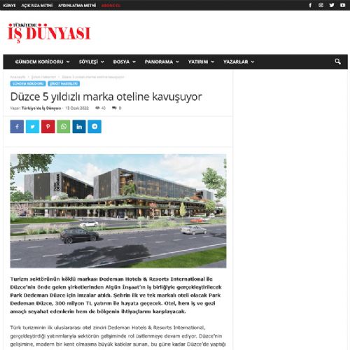Düzce 5 yıldızlı marka oteline kavuşuyor