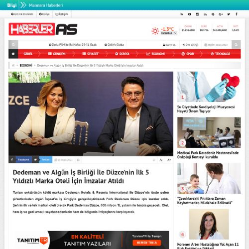 Dedeman ve Algün İş Birliği İle Düzce’nin İlk 5 Yıldızlı Marka Oteli İçin İmzalar Atıldı