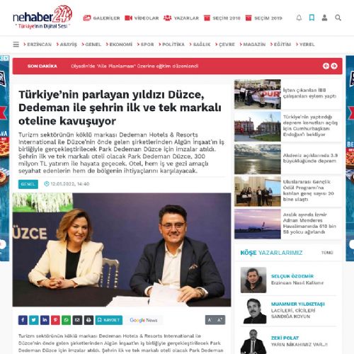 Türkiye’nin parlayan yıldızı Düzce, Dedeman ile şehrin ilk ve tek markalı oteline kavuşuyor