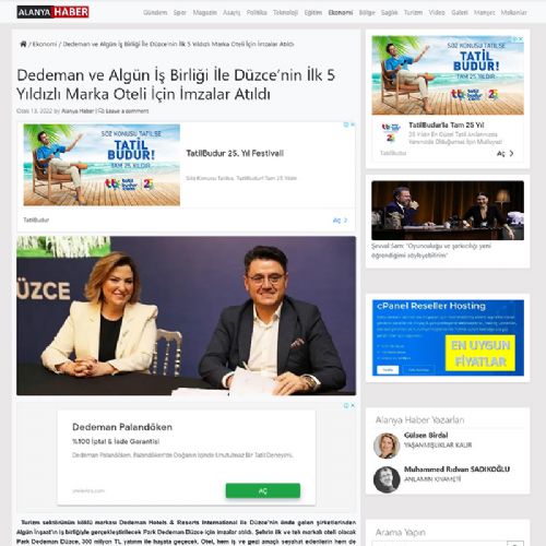 Dedeman ve Algün İş Birliği İle Düzce’nin İlk 5 Yıldızlı Marka Oteli İçin İmzalar Atıldı