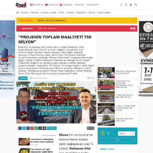 “PROJENİN TOPLAM MAALİYETİ 750 MİLYON”