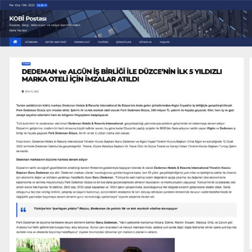 DEDEMAN ve ALGÜN İŞ BİRLİĞİ İLE DÜZCE’NİN İLK 5 YILDIZLI MARKA OTELİ İÇİN İMZALAR ATILDI