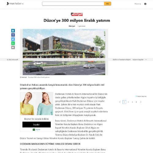 Düzce’ye 300 milyon liralık yatırım