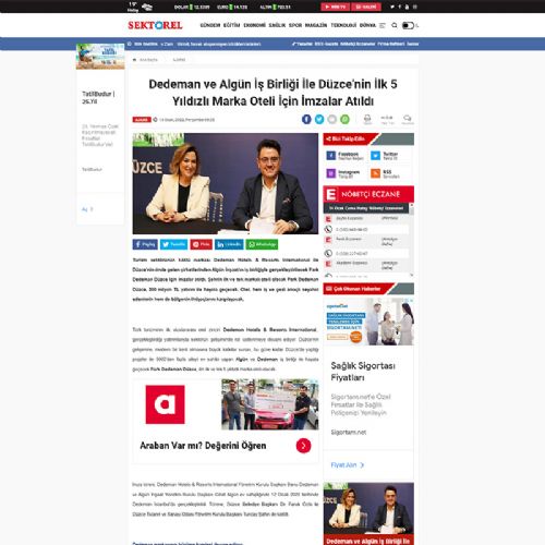 Dedeman ve Algün İş Birliği İle Düzce’nin İlk 5 Yıldızlı Marka Oteli İçin İmzalar Atıldı