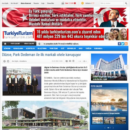 Düzce, Park Dedeman ile ilk markalı otele kavuşuyor