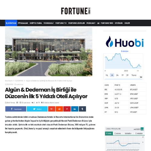 Algün & Dedeman İş Birliği ile Düzce’nin İlk 5 Yıldızlı Oteli Açılıyor