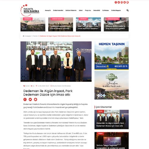 Dedeman ile Algün İnşaat, Park Dedeman Düzce için imza attı