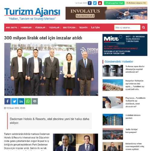 300 milyon liralık otel için imzalar atıldı