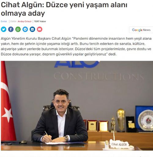 Cihat Algün: Düzce yeni yaşam alanı olmaya aday