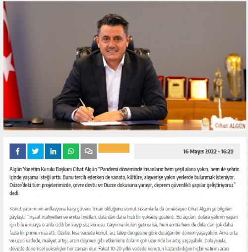 Cihat Algün: Düzce’yi gayrimenkul projelerinin yıldızı yapmaya hazırız