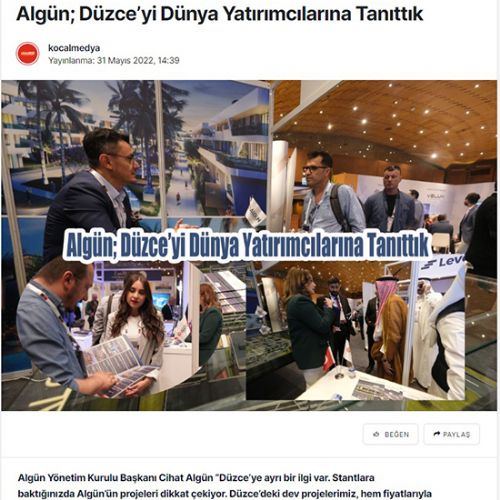 Algün; Düzce’yi Dünya Yatırımcılarına Tanıttık