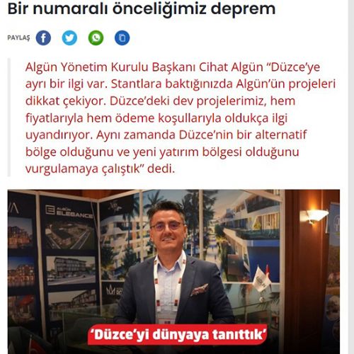 Bir numaralı önceliğimiz deprem