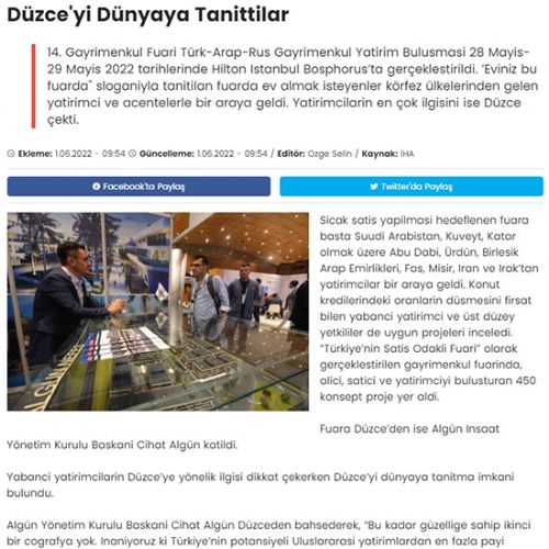 Düzce’yi Dünyaya Tanittilar